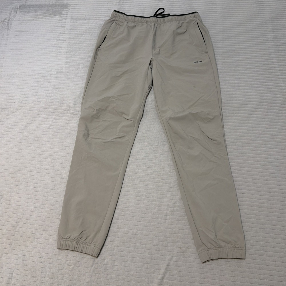 Brady Joggers Khaki/Tan Nylon Stretch Men's Size M READ